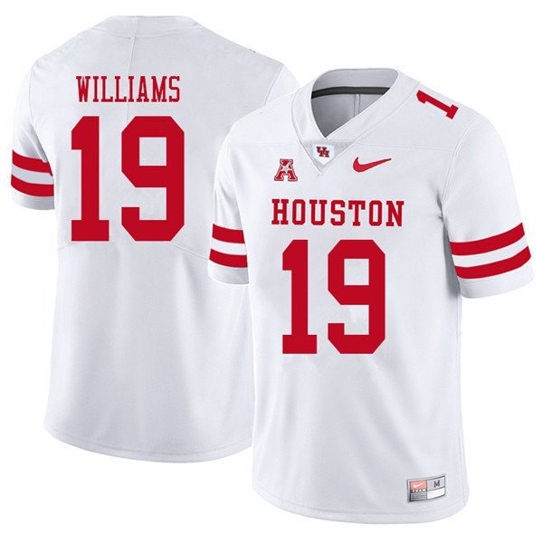 2018 Men #19 Julon Williams Houston Cougars College Football Jerseys Sale-White